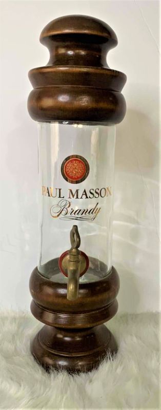 Photo 1 of WOOD AND GLASS PAUL MASSON BRANDY DISPENSER