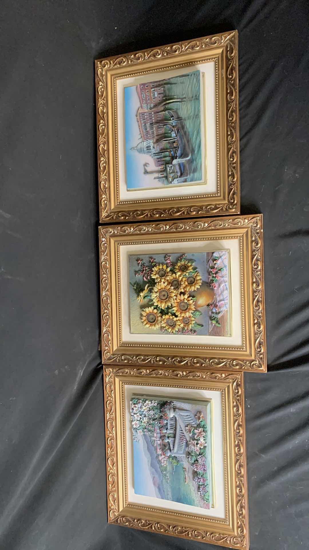 Photo 6 of ARTWORK 3 GOLD FRAMED 3D RESIN SCENES 13” x 15”