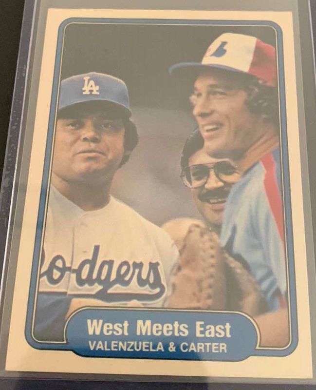 Photo 1 of 1982 FLEER WEST MEETS EAST, VALENZUELA & CARTER CARD