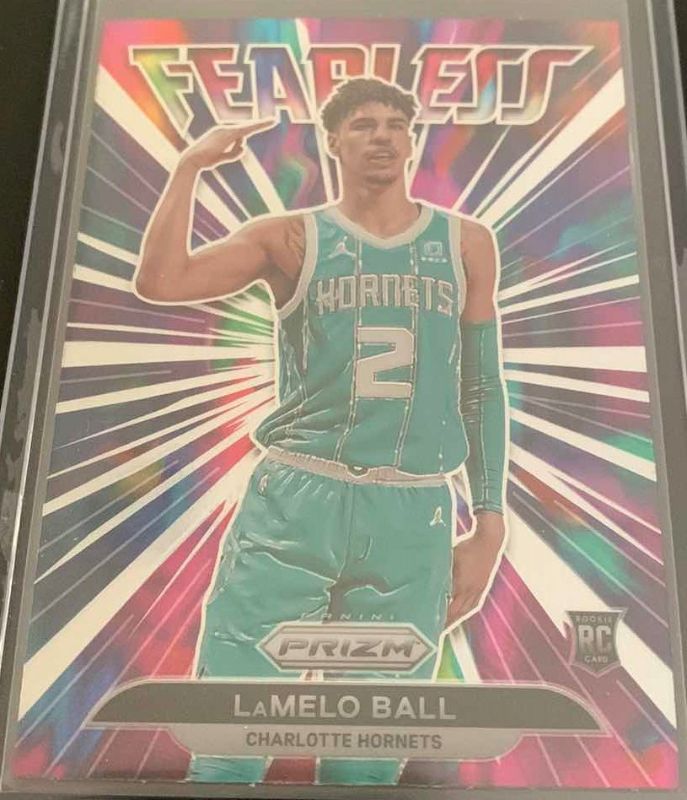 Photo 1 of 2021 PANINI LAMELO BALL HORNETS FEARLESS ROOKIE CARD