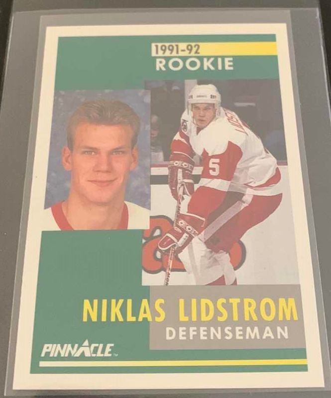 Photo 1 of 1991 SCORE NIKLAS LIDSTROM RED WINGS ROOKIE CARD