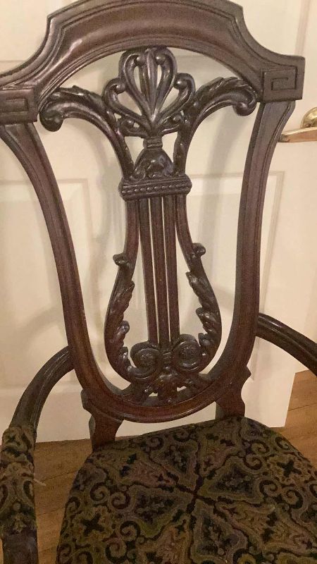 Photo 2 of ANTIQUE CARVED WOOD CHAIR