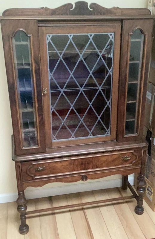 Photo 1 of VINTAGE CHINA CABINET WITH KEY 38” 15” X H 65”