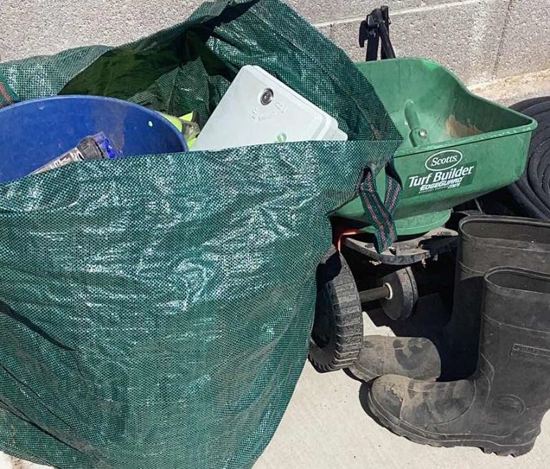 Photo 1 of YARD EQUIPMENT, SAFETY HELMETS, AND A MAILBOX