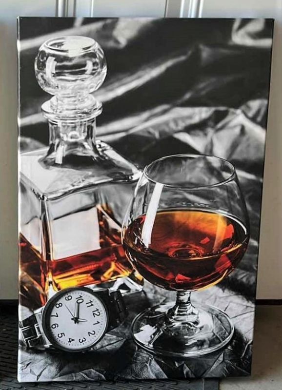 Photo 3 of TWO STRETCHED CANVAS BRANDY WHISKEY 16” x 24” ARTWORK