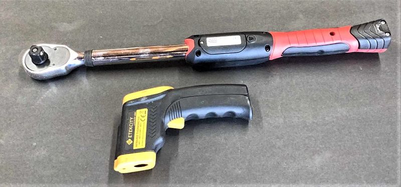 Photo 1 of AC DELCO ARM601-4 1/2” DIGITAL TORQUE WRENCH AND ETEKCITY INFRARED THERMOMETER