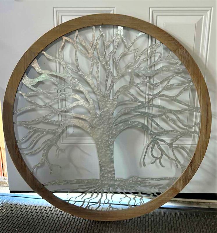 Photo 1 of WOOD AND METAL WALL DECOR TREE OF LIFE 31.5” ROUND