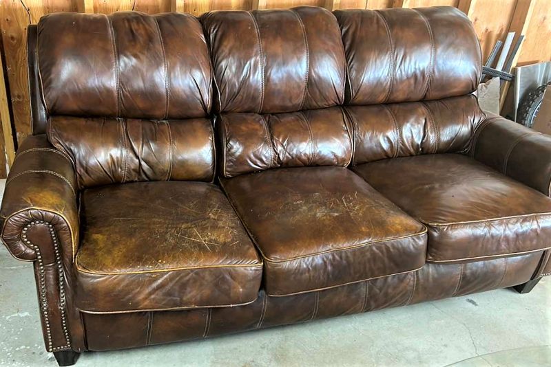 Photo 1 of 7 FOOT LEATHER SOFA
