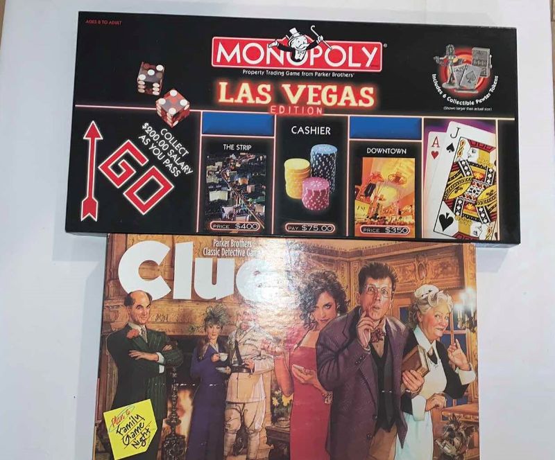 Photo 1 of MONOPOLY LAS VEGAS EDITION AND CLUE BOARD GAMES
