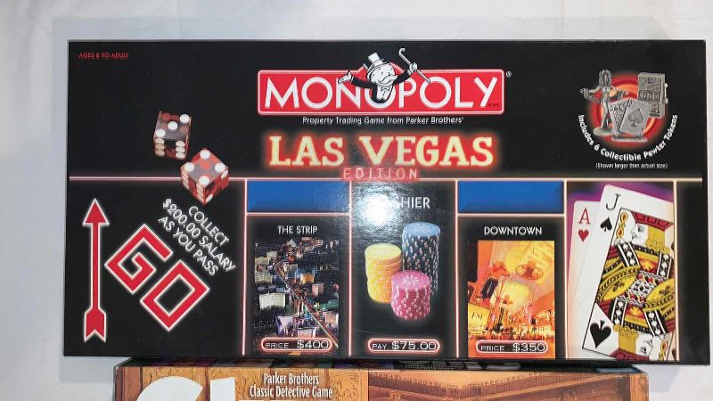 Photo 2 of MONOPOLY LAS VEGAS EDITION AND CLUE BOARD GAMES