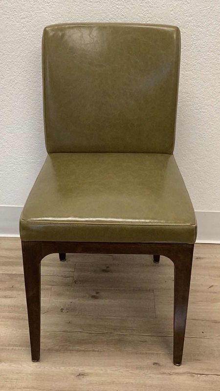 Photo 1 of OLIVE GREEN LEATHER ACCENT CHAIR