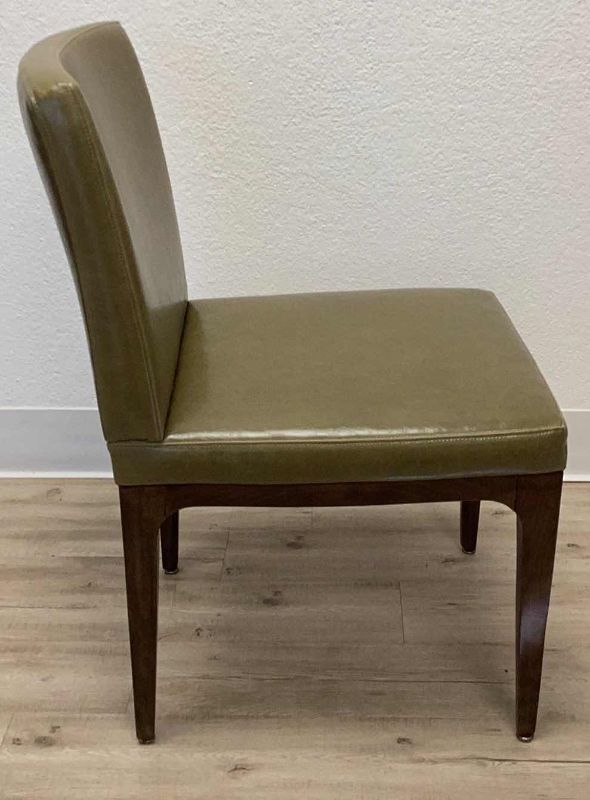 Photo 2 of OLIVE GREEN LEATHER ACCENT CHAIR