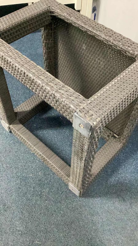 Photo 1 of BASKET WEAVE POOL END TABLE 24” X 24” H 16”