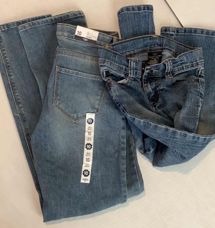 Photo 1 of GIRLS ISH KOSH ADJUST WAIST JEANS SIZE 10 SKINNY AND FADED GLORY 6R