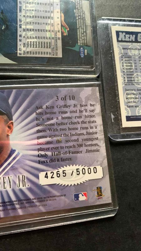 Photo 1 of MLB BASEBALL KEN GRIFFEY JR. CARDS