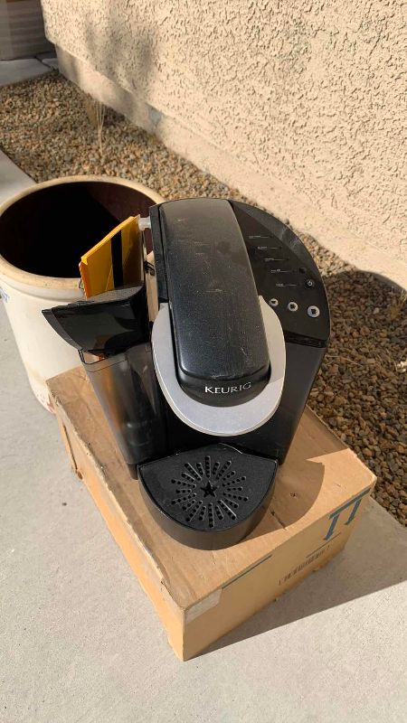 Photo 2 of KEURIG COFFEE MAKER AND LARGE CERAMIC JAR