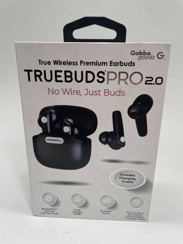 Photo 3 of Gabba Goods Truebuds Pro 2.0 5.0 Bletooth with Auto Pair and Auto Turn On/Off, HD Sound, Up to 12 Hours of Playing Time
