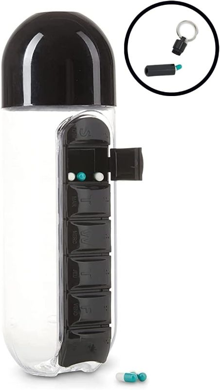 Photo 2 of NuvoMed Pill and Vitamin Water Bottle Organizer BLACK

