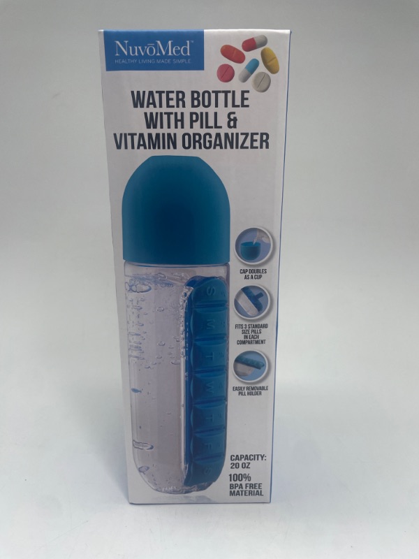 Photo 3 of NuvoMed Pill and Vitamin Water Bottle Organizer Blue