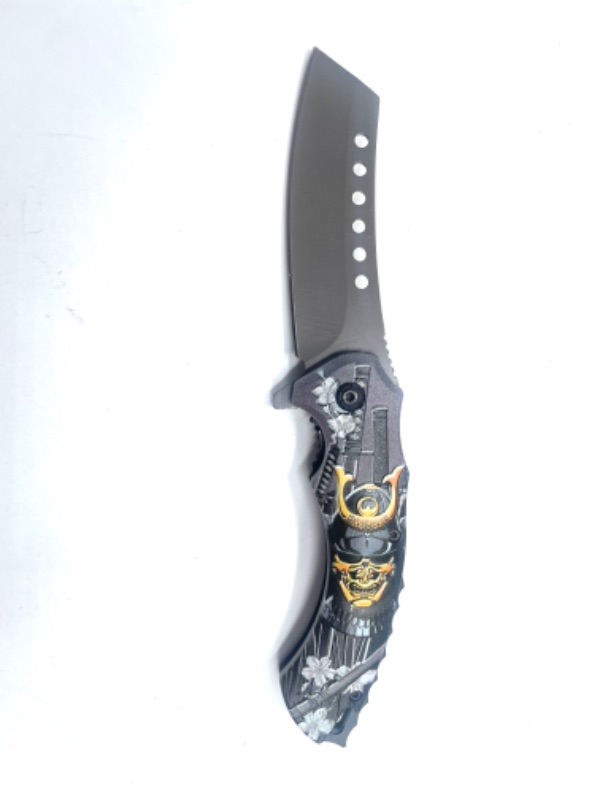 Photo 1 of Samurai Skull With Sword Folding Pocket Knife New