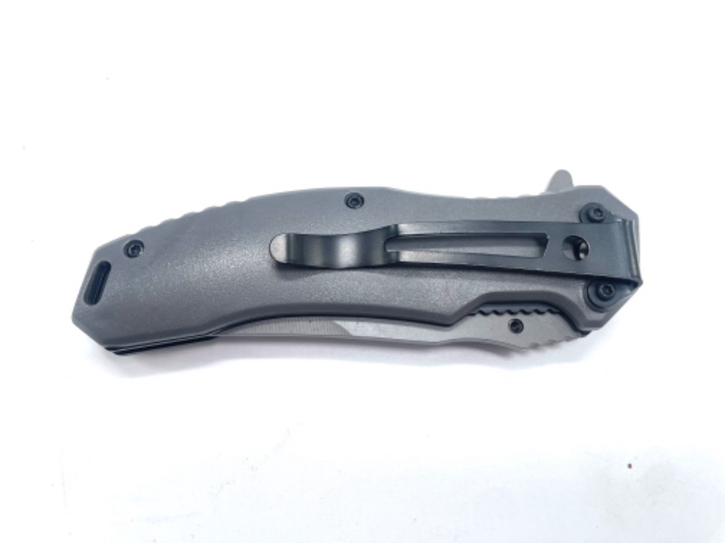 Photo 1 of Gray Skull Holding Chains Folding Pocket Knife New
