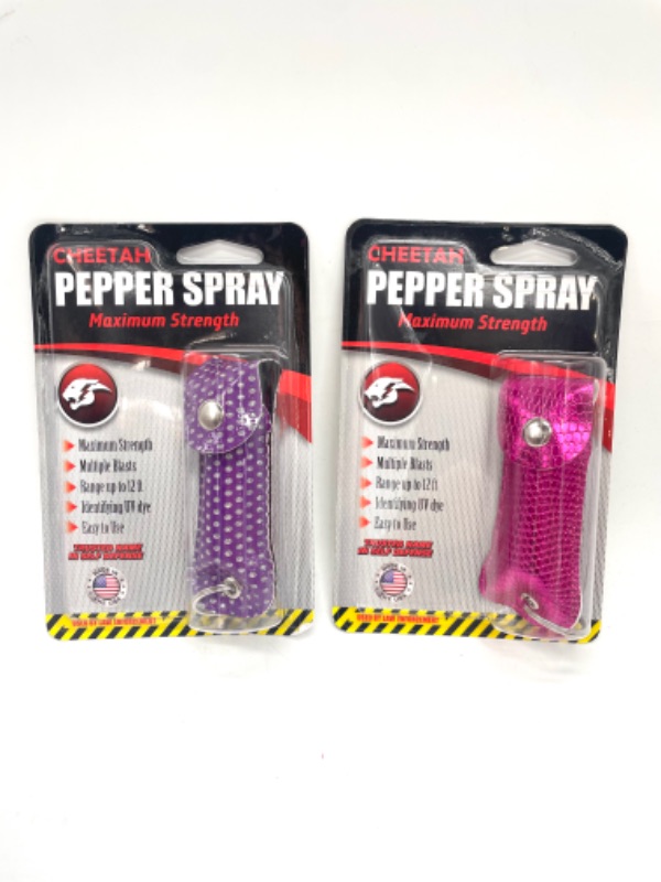 Photo 1 of 2 Pack Cheetah Pepper Spray Reaches Up To 12 Feet Maximum Strength 