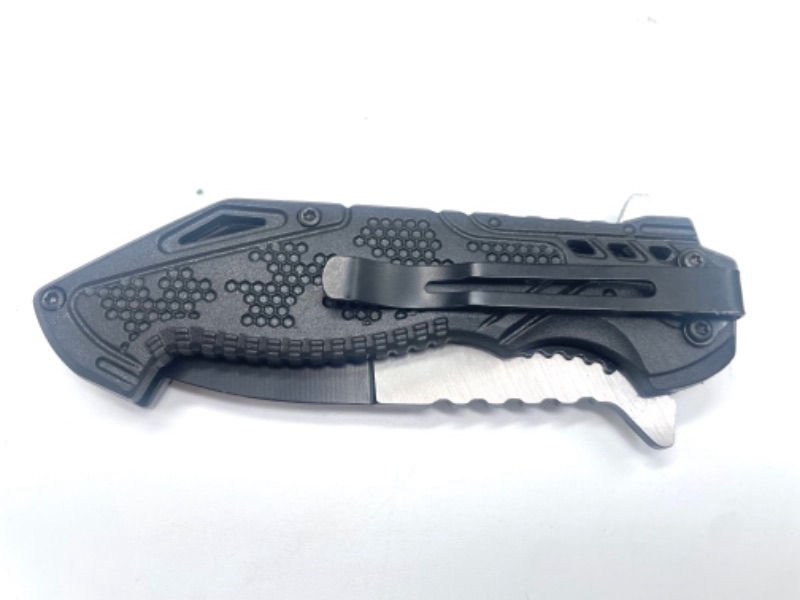 Photo 1 of Black And Gray Folding Pocket Knife With Clip New