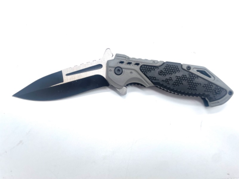 Photo 2 of Black And Gray Folding Pocket Knife With Clip New