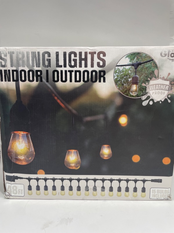 Photo 3 of 48 Foot Outdoor Weatherproof String Lights with 15 Incandescent Bulbs
