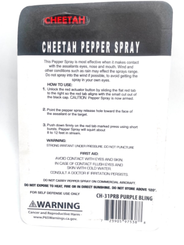 Photo 2 of 2 Pack Cheetah Pepper Spray Maximum Strength Up To 12 Feet Range With Carrying Case New