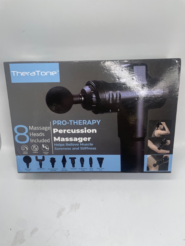 Photo 3 of TheraTone Pro Therapy Percussion Massager Helps Relieve Muscle Soreness and Stiffness with 8 Massage Heads
