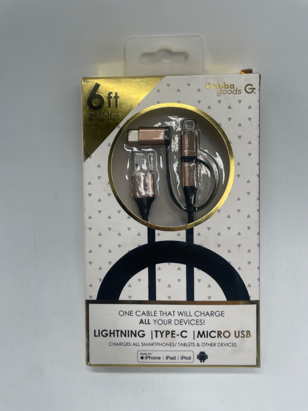Photo 2 of 3-in-1 Tri-Tip USB To Apple Lightning/ Type C/ Micro USB Cable
