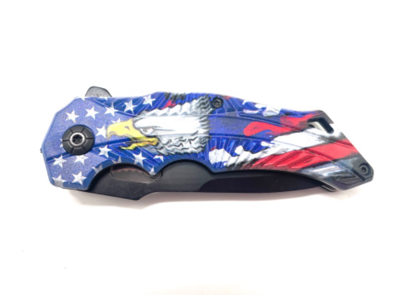 Photo 1 of American Eagle With American Flag Folding Pocket Knife With Clip New