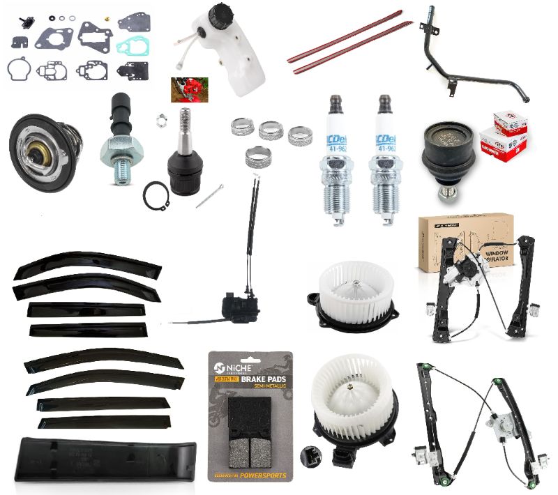 Photo 1 of 64pc Miscellaneous Automotive Box - Non Refundable -  Items Are For Various Vehicles - Items Are Either Partial Parts, Slightly Used, New Items, & Not Tested - ** Will Need Truck or Large Vehicle For Pickup *
