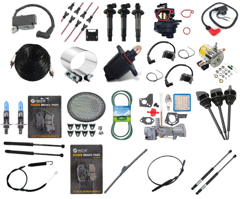 Photo 1 of 64pc Miscellaneous Automotive Box - Non Refundable -  Items Are For Various Vehicles - Items Are Either Partial Parts, Slightly Used, New Items, & Not Tested - ** Will Need Truck or Large Vehicle For Pickup *