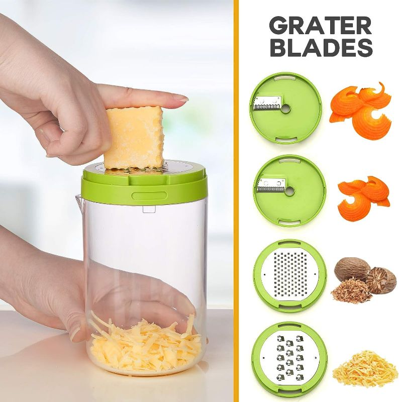 Photo 2 of Vegetable Chopper, Adoric 9 in 1 Vegetable Spiralizer Handheld Vegetable Slicer with Container & Cleaning Brush for Onion Salad Garlic Carrot Potato