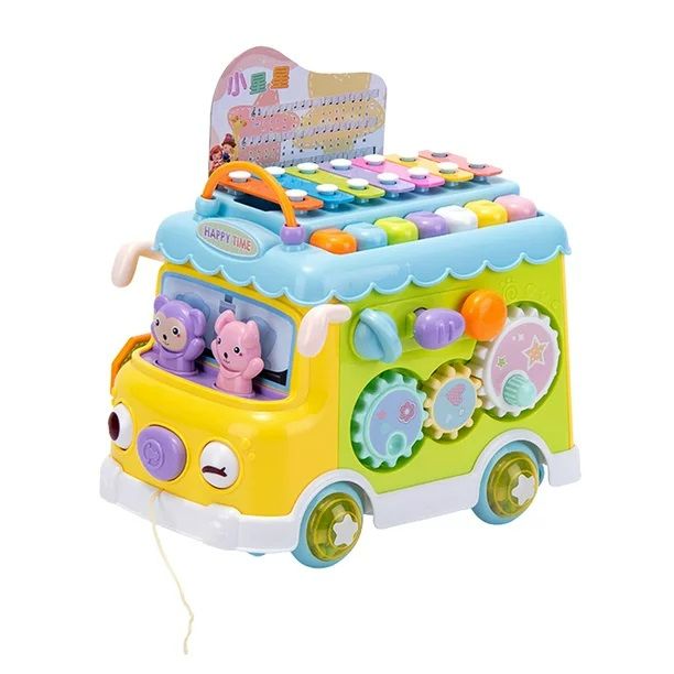 Photo 1 of Frcolor 1Pc Bus Shape Xylophone School Bus Toy Educational Playthings Xylophone Baby Toy
