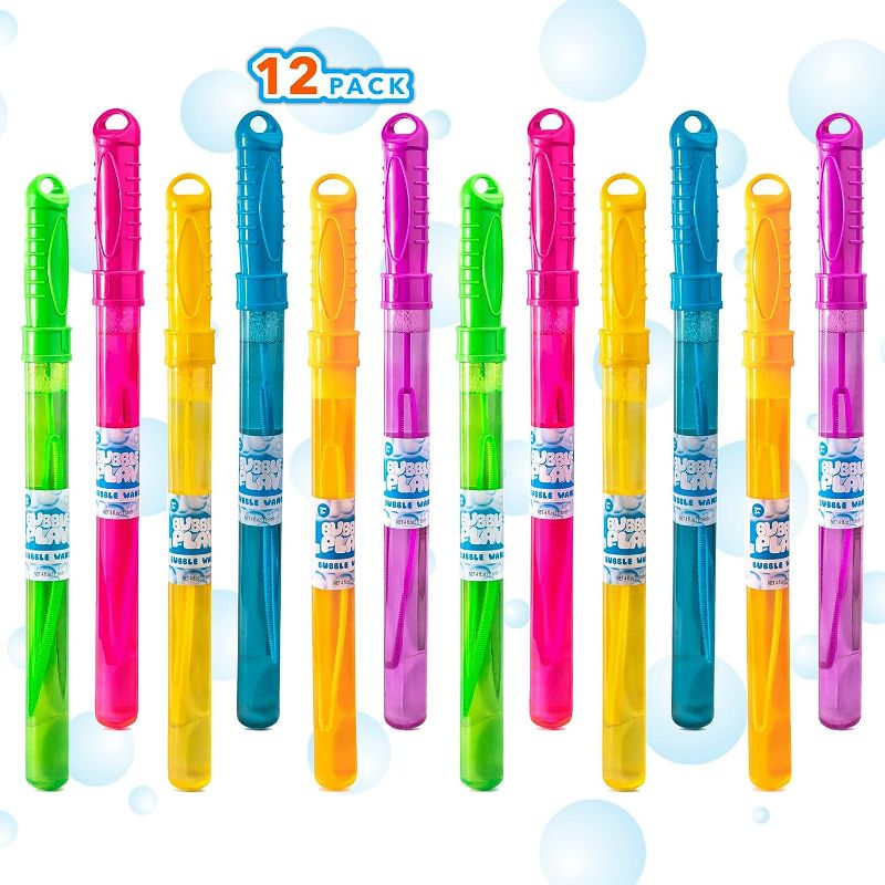 Photo 1 of Bubble Play Giant Bubble Wands for Kids, 12 Pack - 14", Super Value Party Favors and Summer Toys Fun
