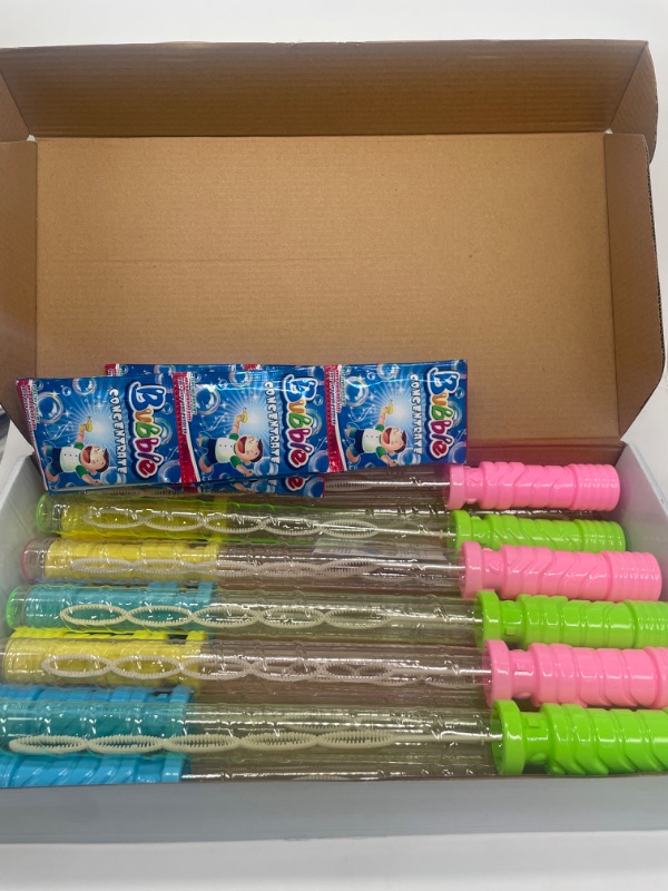 Photo 2 of Bubble Play Giant Bubble Wands for Kids, 12 Pack - 14", Super Value Party Favors and Summer Toys Fun
