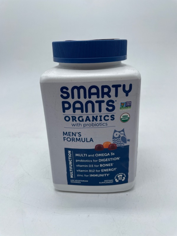 Photo 2 of SmartyPants Organic Mens Multivitamins, Daily Gummy Vitamins: Probiotics, Vitamins C, D3, B12, Zinc & Omega 3 for Immune Support, Digestive Health, Energy, & Bone Health, 120 Gummies, 30 Day Supply Organic Mens Gummy