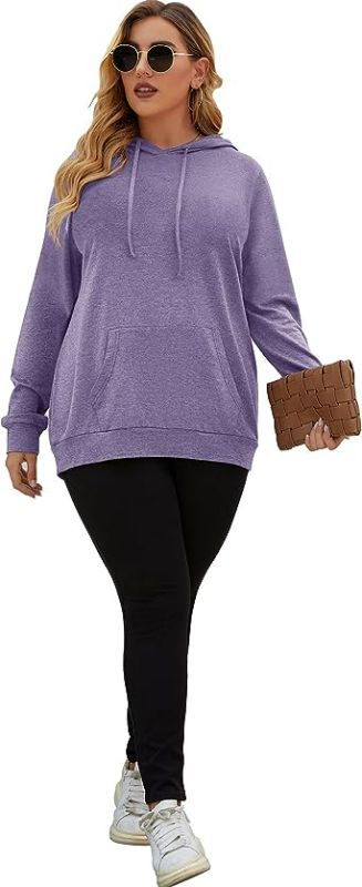 Photo 2 of KARALIN 16w Plus Size Womens Hoodie Oversized Hoodie for Women Purple
