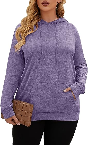 Photo 1 of KARALIN 16w Plus Size Womens Hoodie Oversized Hoodie for Women Purple
