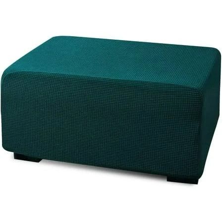 Photo 1 of zingtto ottoman slip cover teal and white