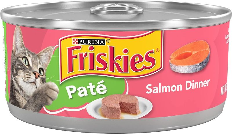 Photo 1 of Purina Friskies Wet Cat Food Pate, Salmon Dinner - (24) 5.5 oz. Cans
