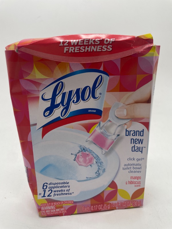 Photo 2 of Lysol Brand New Day Automatic Toilet Bowl Cleaner, Mango & Hibiscus Scent - 6 pack, 0.17 oz applicators