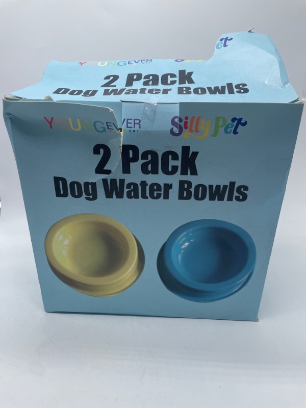 Photo 2 of Youngever 2 Pack Plastic Dog Feed Bowls, Slow Feeder Dog Bowls (2 Water Bowls)