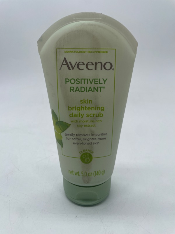 Photo 2 of Aveeno Positively Radiant Skin Brightening Exfoliating Daily Facial Scrub, Moisture-Rich Soy Extract, Oil- & Soap-Free Tone-Evening Face Cleanser, Hypoallergenic & Non-Comedogenic, 5 oz