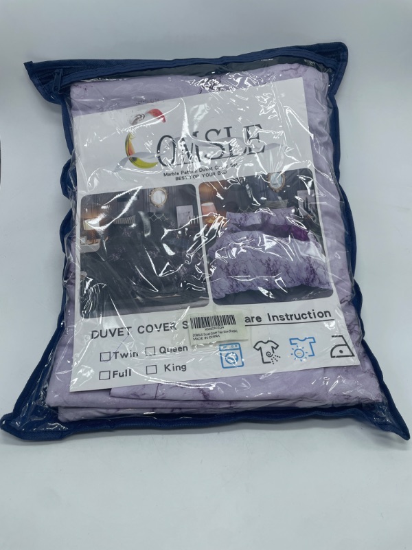 Photo 1 of Twin Bedding Duvet Cover Set Grape Reversible Marble Luxury Microfiber Lightweight Down Comforter Quilt Cover with Zipper
