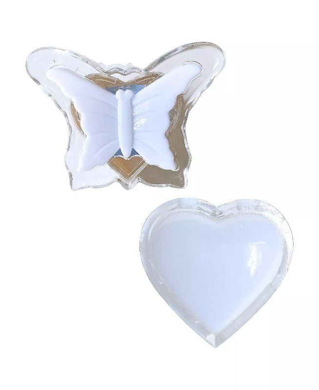 Photo 1 of Rainbow LED Light Up Butterfly and Heart Plug in Night Light Set, 2 Piece
