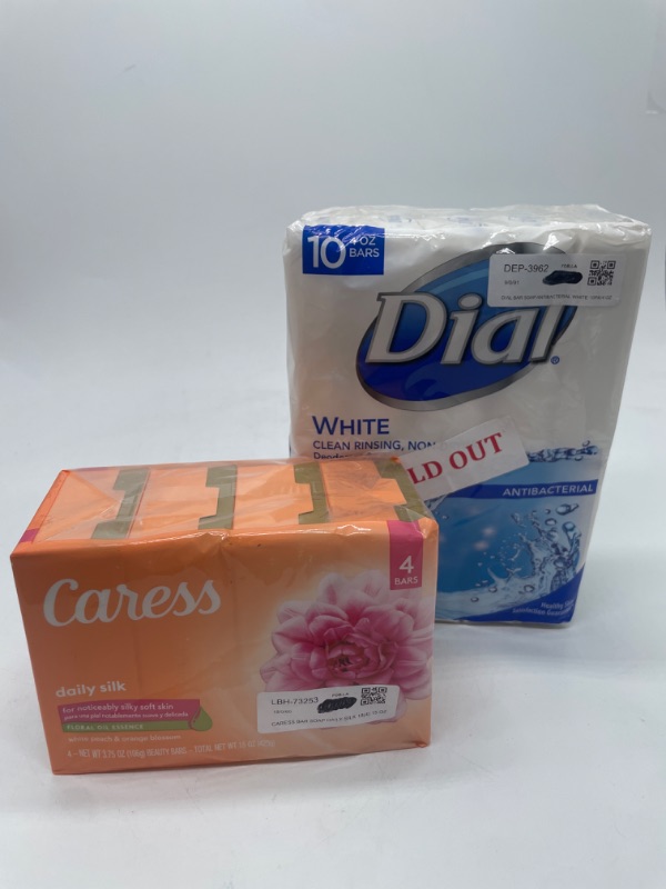 Photo 1 of 4 PACK Caress Daily Beauty Bar Soap, 10 Pack dial White Antibacterial 10 4 oz Bar Bundle